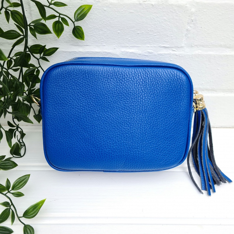 Tassel Zip Leather Bag - Cobalt Blue